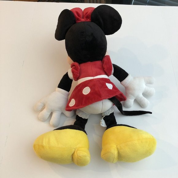 Large Authentic Disney Parks Classic Minnie Mouse Plush 18” Red Polka Dot Dress - Picture 4 of 12